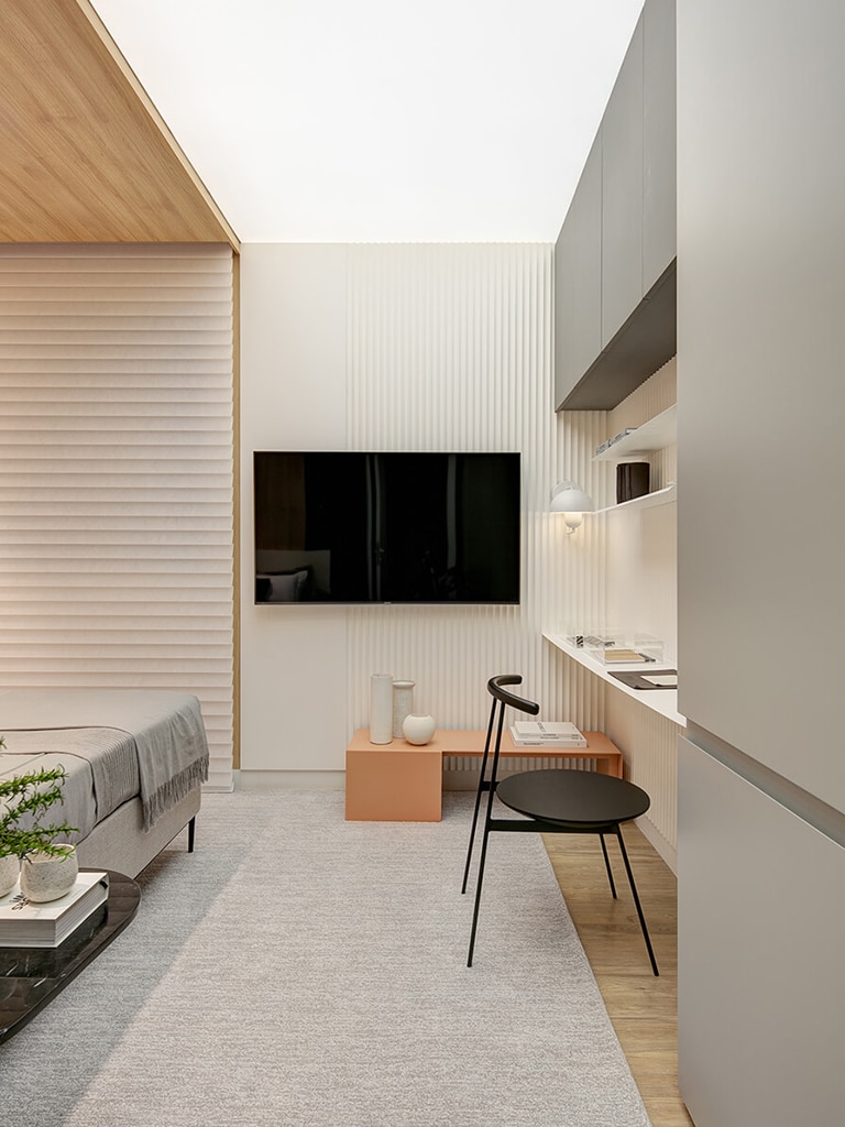 Moderno e aconchegante, apartamento decorado do Insight Palhano traz inspirações