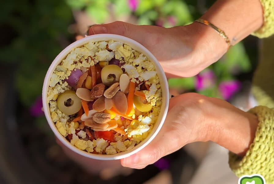 comia saudável, bowl de salada