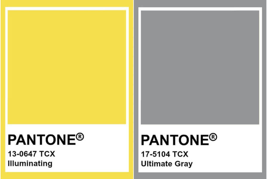 cores pantone cinza e amarela