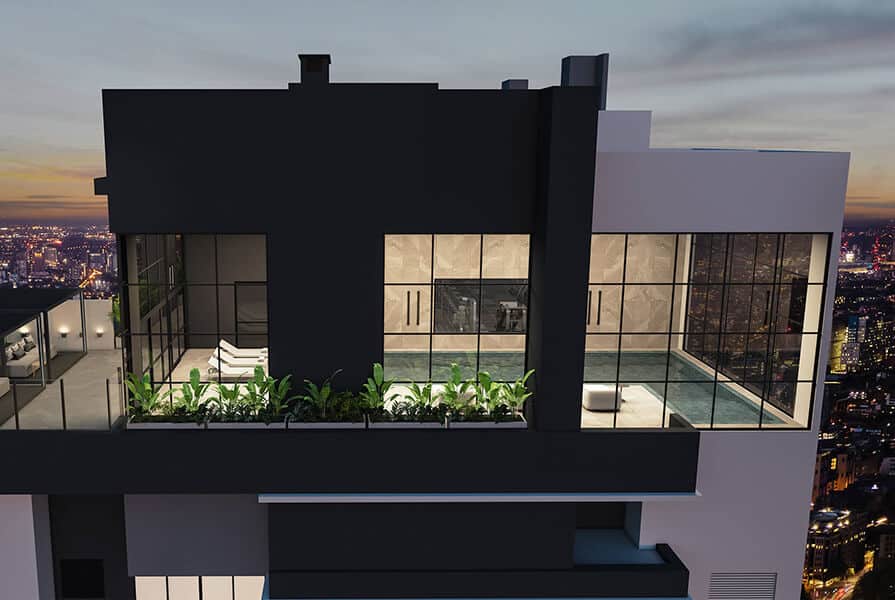 projeto de rooftop com piscina 