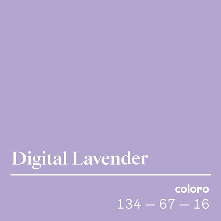 Banner da cor Digital Lavender, tendencia de cor 2023