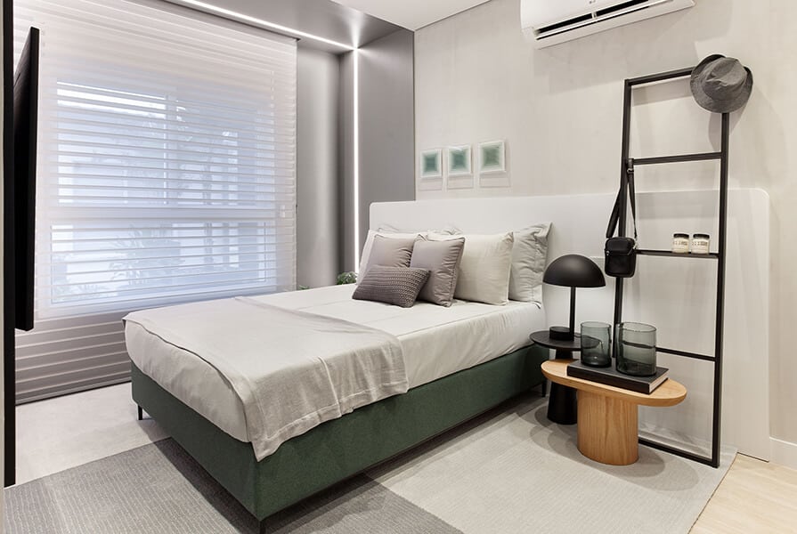 quarto decorado em branco e verde tendências de decoração para 2023