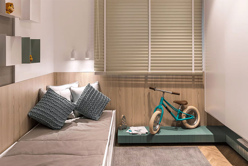 quarto com bicicleta infantil de decoração