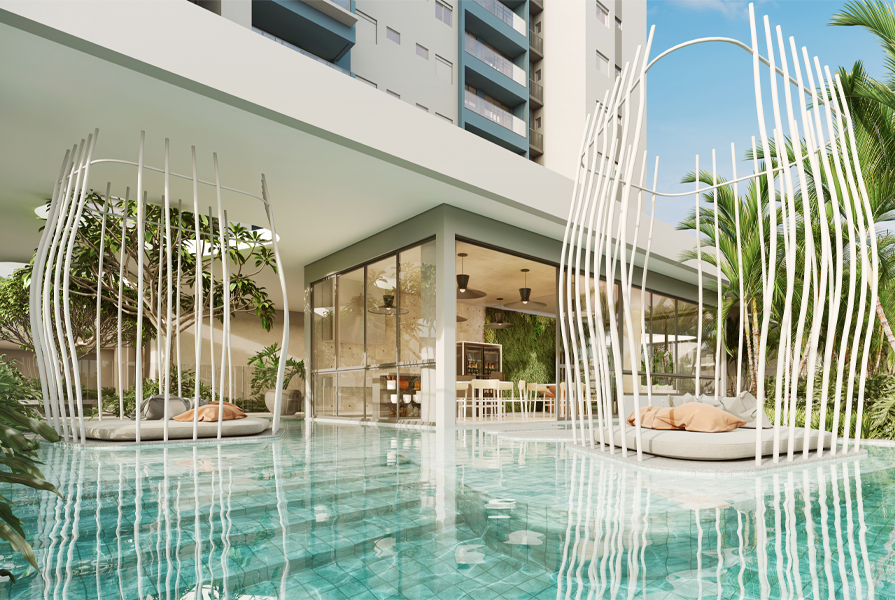 Piscina privativa com area gourmet