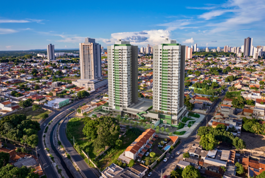 Vista aérea da cidade de Cuiabá.