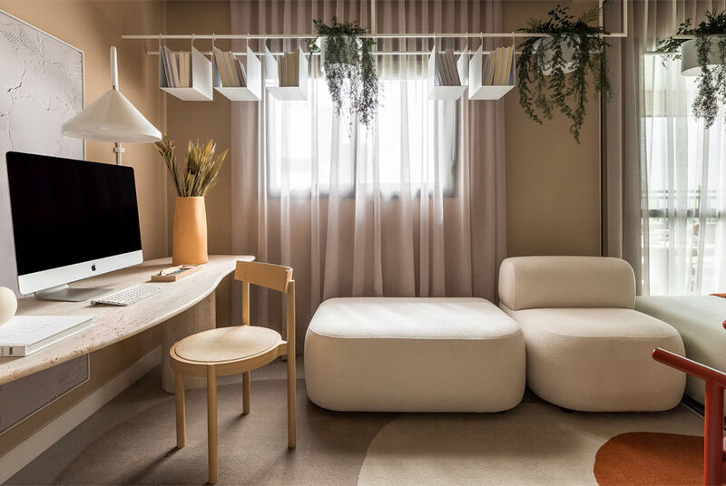 escritório moderno com decoração minimalista