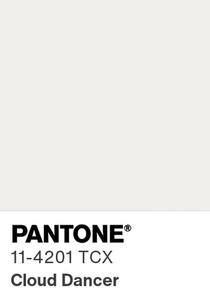 Amostra da cor Pantone 11-4201 TCX Cloud Dancer